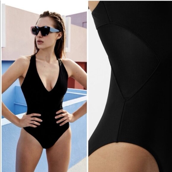 Sweaty Betty CARVE One Piece Mesh Detail Swimsuit - Picture 2 of 8